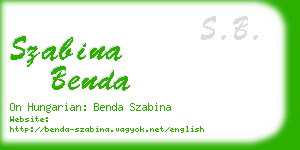 szabina benda business card